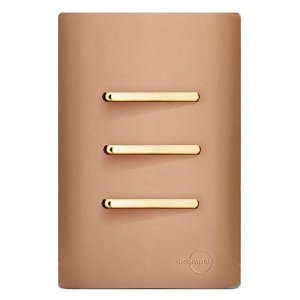 Conjunto Interruptor Triplo Simples com Suporte 4x2 - Dicompel Novara Ouro Rose Gold