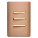 Ver imagem 1 de Conjunto Interruptor Triplo Simples com Suporte 4x2 - Dicompel Novara Ouro Rose Gold