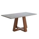 Ver imagem 1 de Mesa de Jantar Retangular com Tampo de Vidro 160x90cm Liandra Off White CCS