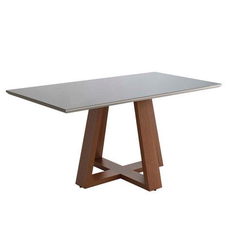 Mesa de Jantar Retangular com Tampo de Vidro 160x90cm Liandra Off White CCS