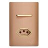 Conjunto Interruptor Simples + Tomada 10a com Suporte 4x2 - Dicompel Novara Ouro Rose Gold - 1