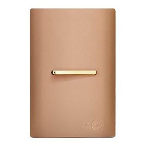 Conjunto Interruptor Simples Horizontal com Suporte 4x2 - Dicompel Novara Ouro Rose Gold