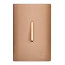 Ver imagem 1 de Conjunto Interruptor Pulsador de Campainha Vertical 4x2 - Dicompel Novara Ouro Rose Gold