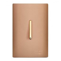 Conjunto Interruptor Pulsador de Campainha Vertical 4x2 - Dicompel Novara Ouro Rose Gold - 1