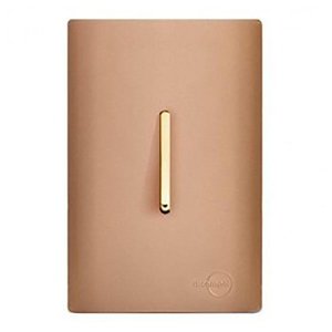 Conjunto Interruptor Pulsador de Campainha Vertical 4x2 - Dicompel Novara Ouro Rose Gold