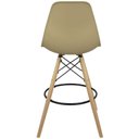 Ver imagem 5 de Kit 4 Banquetas Charles Eames Eiffel Wood Design Base Fixa Madeira - Bege
