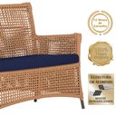 Ver imagem 3 de 1 Sofá Área e Mesa Igapó Alumínio Pintura Marrom Corda Náutica Estofado Impermeável Almofada 10 Tram