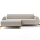 Ver imagem 3 de Sofá 3 Lugares com Chaise Esquerdo para Sala de Estar Molino 230cm D02 Base Castanho Pés D'ouro Bouc