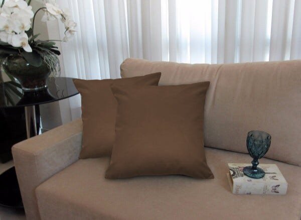 Almofada Decorativa 40x40 Tecido Suede Marrom - 2