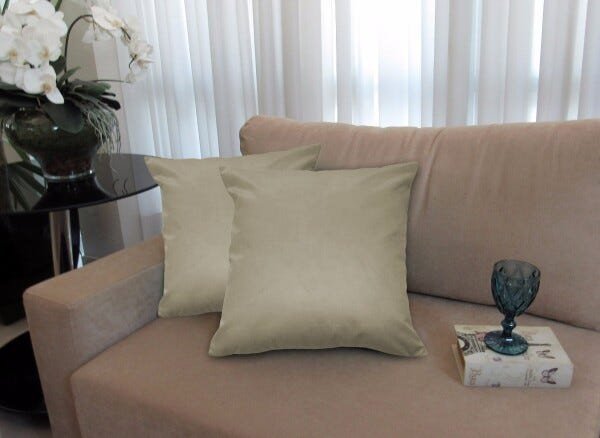 Almofada Decorativa 40x40 Tecido Suede Nude - 2
