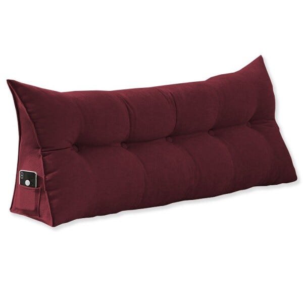 Almofada Decorativa para Cabeceira Mel 1,60 m Suede Bordô - 1
