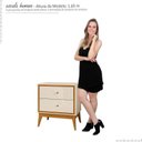 Ver imagem 3 de Mesa de Cabeceira 2 Gavetas Bono EAX Móveis Off White/Cedro