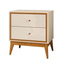 Ver imagem 1 de Mesa de Cabeceira 2 Gavetas Bono EAX Móveis Off White/Cedro