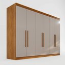 Ver imagem 3 de Guarda-Roupa Casal 6 Portas 6 Gavetas 100% MDF Órion Plus Cinza/Jequitibá/Granizo