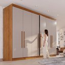 Ver imagem 6 de Guarda-Roupa Casal 6 Portas 6 Gavetas 100% MDF Órion Plus Cinza/Jequitibá/Granizo