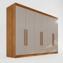 Ver imagem 3 de Guarda-Roupa Casal 6 Portas 6 Gavetas 100% MDF Órion Plus Cinza/Jequitibá/Granizo