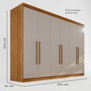 Ver imagem 4 de Guarda-Roupa Casal 6 Portas 6 Gavetas 100% MDF Órion Plus Cinza/Jequitibá/Granizo