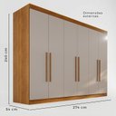 Ver imagem 4 de Guarda-Roupa Casal 6 Portas 6 Gavetas 100% MDF Órion Plus Cinza/Jequitibá/Granizo