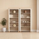 Ver imagem 1 de Kit 2 Estantes de Livros Pés 78cm Ananda CabeCasa MadeiraOriginals Bege Mel/Off White