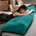 Ver imagem 4 de Almofada para Cabeceira Mel 1,00 cm Solteiro Suede Azul Tiffany
