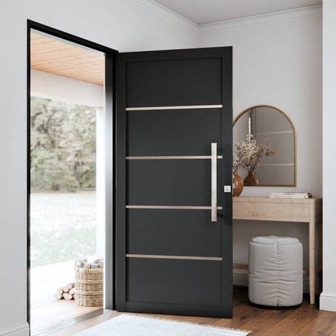 Porta de Aço Lambril Lucasa Facilita Abertura Direita