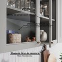 Ver mais imagens de Cristaleira 150cm 3 Portas com Vidro Temperado 100% MDF Americana Cinza