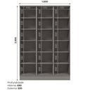Ver imagem 4 de Cristaleira 150cm 3 Portas com Vidro Temperado 100% MDF Americana Cinza