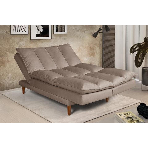 Sofá Cama Vancouver Suede 3 Lugares Chocolate 377 Império Estofados