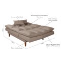 Ver imagem 6 de Sofá Cama Vancouver Suede 3 Lugares Chocolate 377 Império Estofados