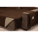 Ver imagem 3 de Capa de sofá retratil matelado tamanho king 5 e 6 lugares 2,5m marrom e caqui