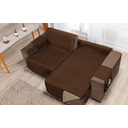 Ver imagem 4 de Capa de sofá retratil matelado tamanho king 5 e 6 lugares 2,5m marrom e caqui