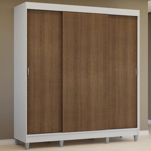Guarda-Roupa Casal com Pés 3 Portas de Correr Reno Madesa