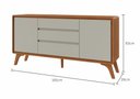 Ver imagem 2 de Buffet Sinus 2 Porta 3 Gavetas - Mv - Rei de Casa Naturalle/off White