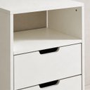 Ver imagem 1 de Mesa de Cabeceira 2 Gavetas Branca Mdf Nicho Quarto Montada