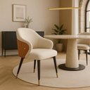 Ver imagem 2 de Cadeira de Jantar Estofada Milano Design Italiano Revestimento Pu C- Pés Metálicos e Encosto Ergon