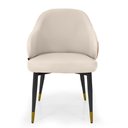 Ver imagem 3 de Cadeira de Jantar Estofada Milano Design Italiano Revestimento Pu C- Pés Metálicos e Encosto Ergon