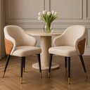 Ver imagem 4 de Cadeira de Jantar Estofada Milano Design Italiano Revestimento Pu C- Pés Metálicos e Encosto Ergon