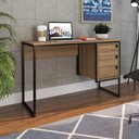 Ver imagem 1 de Mesa Escrivaninha Industrial 120cm 3 Gavetas Noa Mel Z54 - Mpozenato