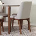 Ver imagem 3 de Conjunto de Jantar Mesa Redonda com Vidro Donatella 4 Cadeiras Kalina - Natural C/ Off White