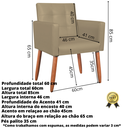 Ver imagem 2 de Poltrona Decorativa para Recepção Comercial Tecido Corano Premium Estrutura Resistente Base Fixa