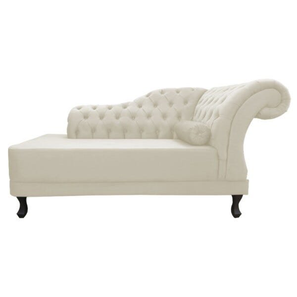 Divã Chaise Vani Recepção 1,80 Suede Bege Sala, Consultório, Clínica - 1