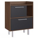 Ver imagem 2 de Armário de Banheiro 2 Portas 1 Nicho Preto/Madeirado Gab1007 - Estilare Móveis