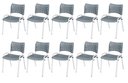 Ver imagem 2 de Cadeira Iso Base Branco Escola, Escritório Cinza Kit 10 Un