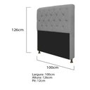 Ver imagem 4 de Cabeceira Solteiro Lady e Recamier 100 Cm Kit Corano Cinza