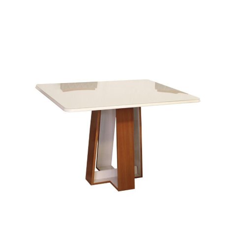Mesa Retangular Beatriz Mdf Tampo em Vidro