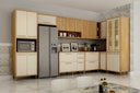 Ver imagem 3 de Cozinha Torino 9 Peças sem Ilha Valdemoveis Cinamomo/off White