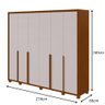 Guarda-roupas Casal 6 Portas 8 Gavetas com Pés 100% Mdf Imperatore - Lopas Frassino/off White - 6