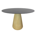 Ver imagem 1 de Mesa de Jantar Cone 110cm Base Madeira Natural Freijó Claro Tampo Laca Preto