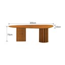 Ver imagem 5 de Conjunto Sala de Jantar Mesa Orgânica 200cm 6 Cadeiras Belle sem Tampo Vidro Cinamomo/Sintético Terr