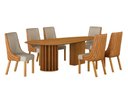 Ver imagem 1 de Conjunto Sala de Jantar Mesa Orgânica 200cm 6 Cadeiras Belle sem Tampo Vidro Cinamomo/Sintético Terr